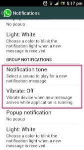 turn off whatsapp group notification android